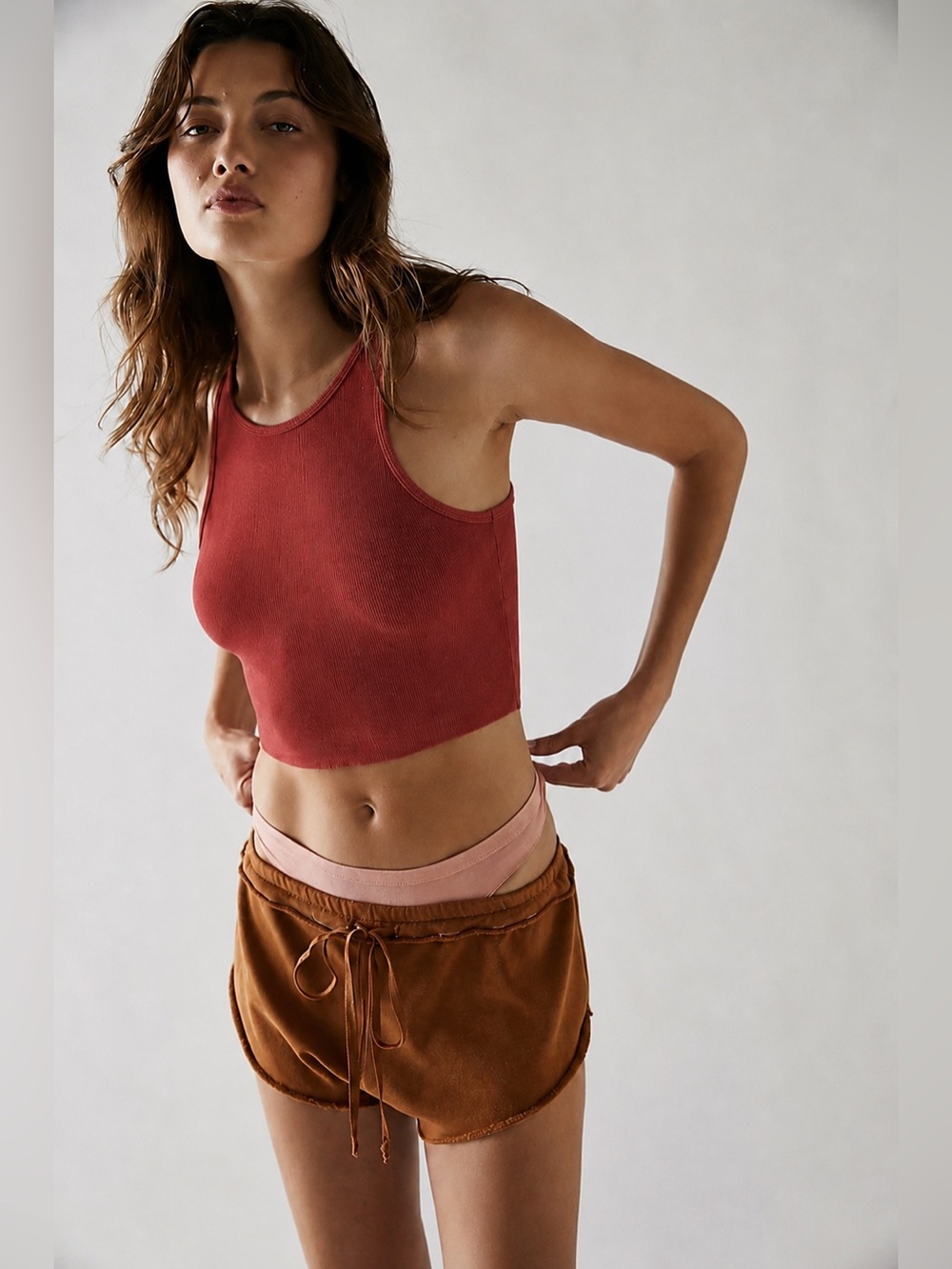 Free People Intimately Ribbed Hot Pink Crop Top Super Soft Tank M/L